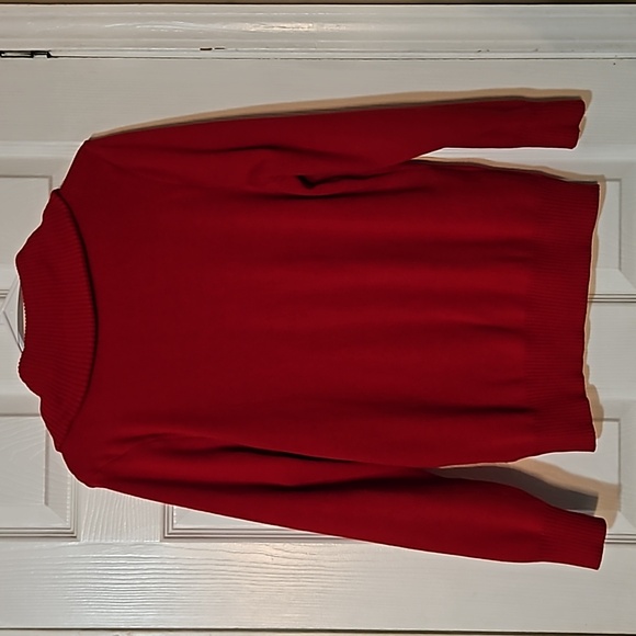 LIZ CLAIBORNE RED ZIP FRONT SWEATER XL - Picture 3 of 6